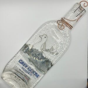 Gray Goose Melted Glass Art Bottle with Copper design